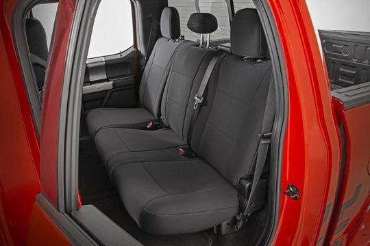 91018 Seat Covers - FR Bucket and RR Bench - Ford F-150 (15-23)/Super Duty (17-23) Rough Country Canada