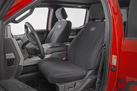 91018 Seat Covers - FR Bucket and RR Bench - Ford F-150 (15-23)/Super Duty (17-23) Rough Country Canada