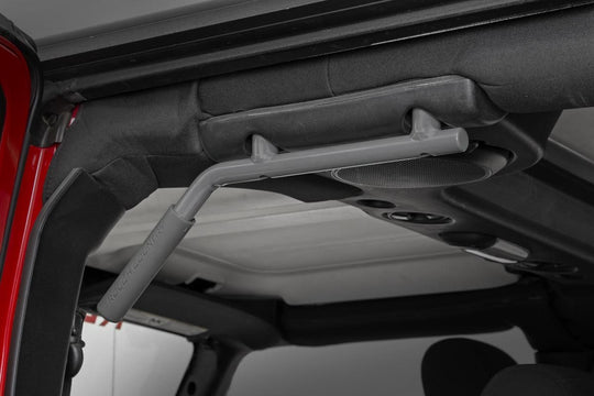 6503GRAY Grab Handles - Steel - FR & RR - Gray - Jeep Wrangler JK (07-18) Rough Country Canada