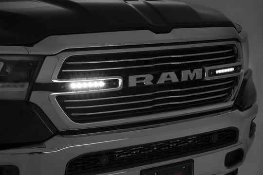 70784 Dual 6in LED Grille Kit - Chrome Slimline - Ram 1500 2WD/4WD (19-23) Rough Country Canada