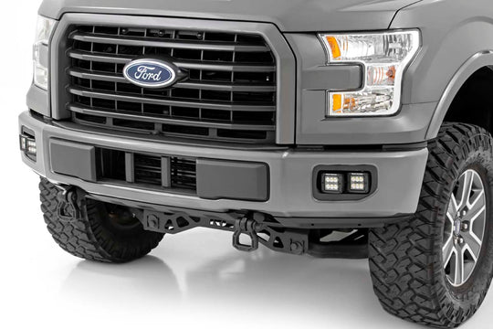 70831 LED Light - Fog Mount - Dual 2" Black Pairs - SAE - Ford F-150 (15-17) Rough Country Canada
