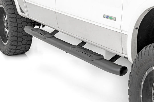 21007 Oval Nerf Step - Crew Cab - Black - Ford F-150 2WD/4WD (2009-2014) Rough Country Canada