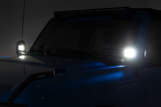 71047 LED Light - Ditch Mount - 2" Black Pair - Spot Pattern - Ford Bronco (21-23) Rough Country Canada