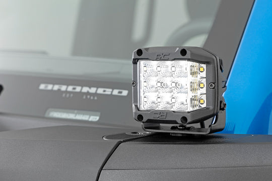71047 LED Light - Ditch Mount - 2" Black Pair - Spot Pattern - Ford Bronco (21-23) Rough Country Canada