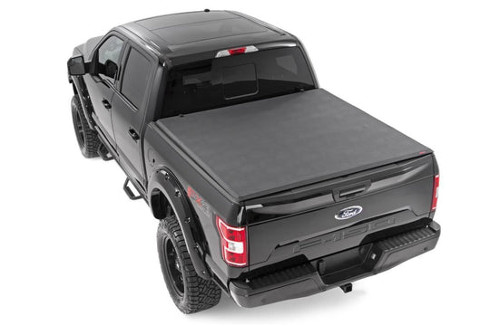 RC44521550 Bed Cover - Tri Fold - Soft - 5'7" Bed - Ford F-150 (21-23)/F-150 Lightning (2022) Rough Country Canada
