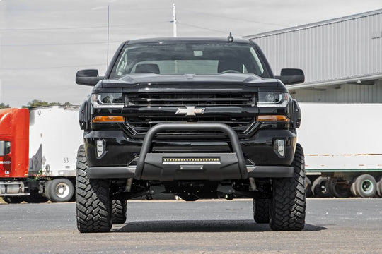 B-C4071 Black LED Bull Bar - Chevy/GMC 1500 Truck & SUV (07-20) Rough Country Canada