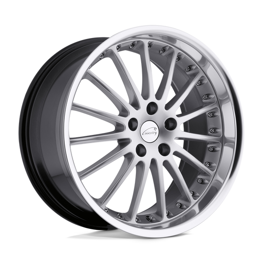 1885COW305121S73 - Coventry Whitley 18X8.5 5X120.65  30mm Hyper Silver W/ Mirror Cut Lip - Coventry Wheels Canada
