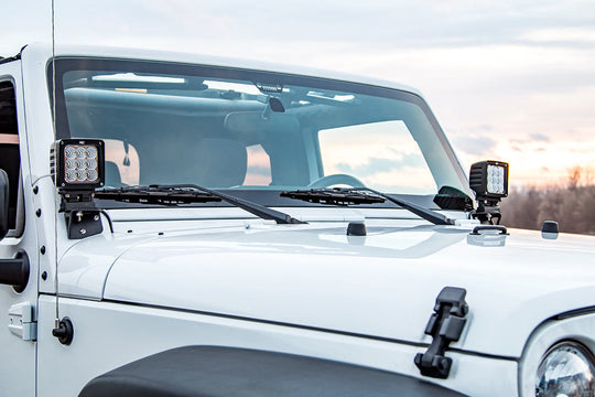6004 Light Mounts - Lower Windshield - Jeep Wrangler JK (2007-2018) Rough Country Canada