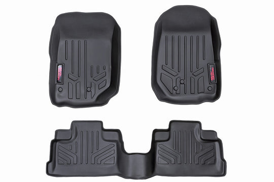 M-60712 Floor Mats - FR & RR - 4 Door - Jeep Wrangler JK 2WD/4WD (07-13) Rough Country Canada