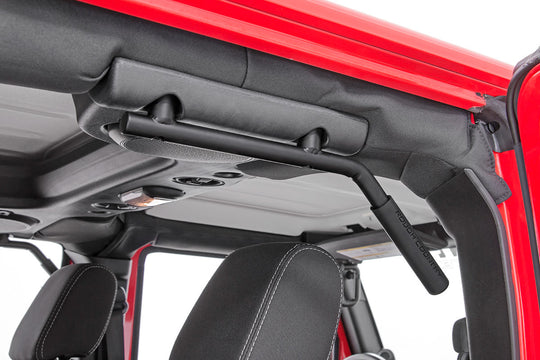 6503 Grab Handles - Steel - FR & RR - Black - Jeep Wrangler JK (07-18) Rough Country Canada