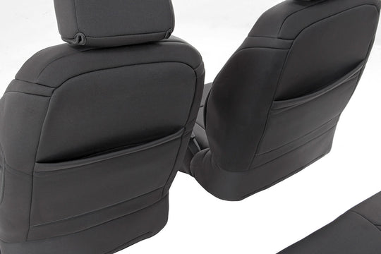 91004 Seat Covers - Front and Rear - Jeep Wrangler JK 4WD (2013-2018) Rough Country Canada