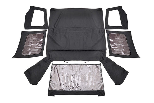 RC84050.35 Soft Top - Replacement - Black - Half Doors - Jeep Wrangler YJ (87-95) Rough Country Canada