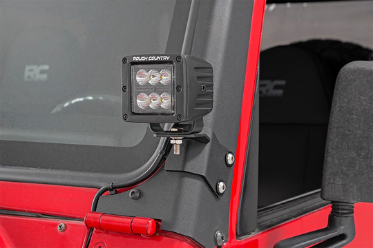 70046 LED Light Mount - Lower A-Pillar - Pod - Jeep Wrangler TJ (97-06) Rough Country Canada