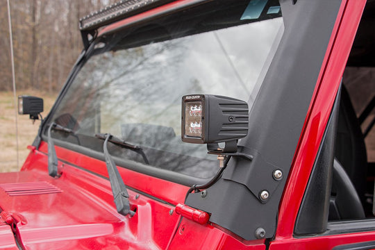 70046 LED Light Mount - Lower A-Pillar - Pod - Jeep Wrangler TJ (97-06) Rough Country Canada