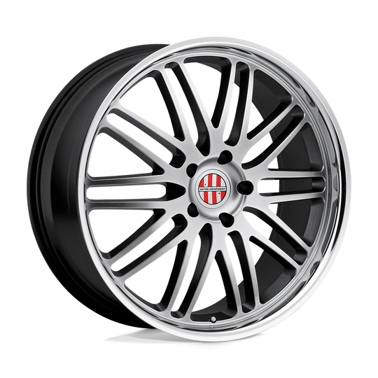 1895VIL495130S71 - Victor Equipment Lemans 18X9.5 5X130  49mm Hyper Silver W/ Mirror Cut Lip - Victor Equipment Wheels Canada