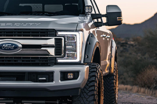 A-F21112-UX Defender Pocket Fender Flares - Silver - Ford Super Duty (17-22) Rough Country Canada
