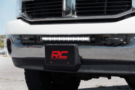 70609 LED Light - Bumper Mount - 20" Black Single Row - Ram 2500 (10-18) Rough Country Canada