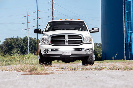 70568BLDRL LED Light - Bumper Mnt - 20" Black Single Row - White DRL - Ram 2500 (10-18) Rough Country Canada