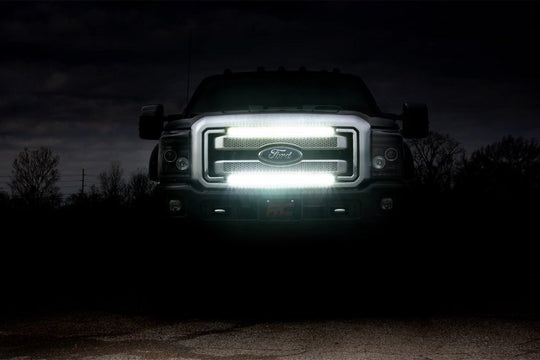 70532 LED Light - Grill Mnt - 30" Black Single Row Pair - Ford Super Duty (11-16) Rough Country Canada
