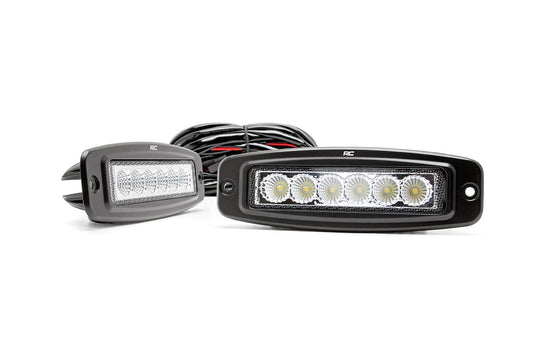 70916 Chrome Series LED Light Pair - 6 Inch - Flush Mount Rough Country Canada