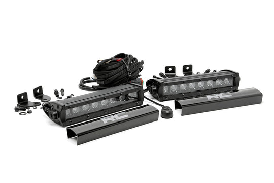 70728BL Black Series LED Light Bar - 8 Inch - Single Row Pair Rough Country Canada