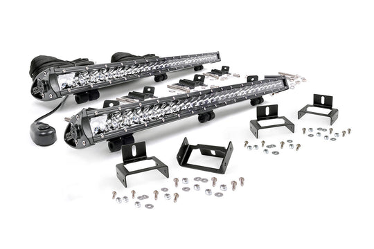 70532 LED Light - Grill Mnt - 30" Black Single Row Pair - Ford Super Duty (11-16) Rough Country Canada