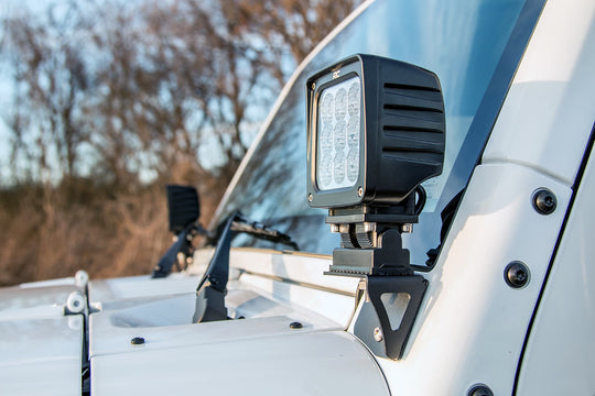 6004 Light Mounts - Lower Windshield - Jeep Wrangler JK (2007-2018) Rough Country Canada