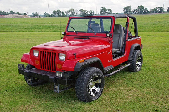 70510 LED Light Mount - Lower Windshield - Pod Pair - Jeep Wrangler YJ (87-95) Rough Country Canada