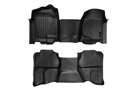 M-21072 Floor Mats - FR & RR - OV Hump - Ext Cb - Chevy/GMC 1500/2500HD (07-14) Rough Country Canada