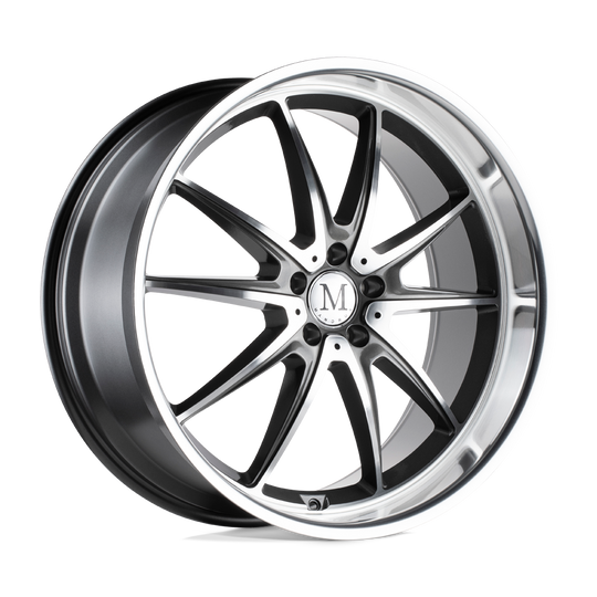 1780AGT325112G66 - Mandrus Argent 17X8 5X112  32mm Gloss Gunmetal W/ Mirror Cut Face - Mandrus Wheels Canada