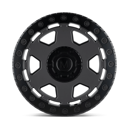 1680FSR386130G84 - Mandrus Forscher 16X8 6X130  45mm Matte Gunmetal W/ Black Lip Edge - Mandrus Wheels Canada