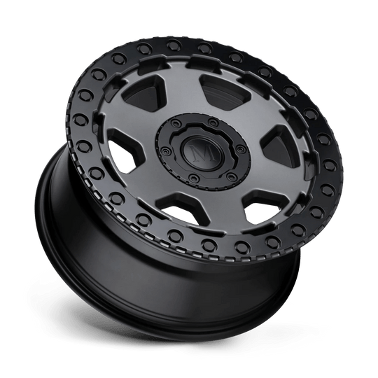 1680FSR386130G84 - Mandrus Forscher 16X8 6X130  45mm Matte Gunmetal W/ Black Lip Edge - Mandrus Wheels Canada