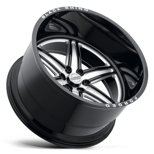 2214MDR-66140B12 - Black Rhino Marauder 22X14 6X139.7 -76 mm Gloss Black W/ Milled Spokes - Black Rhino Wheels Canada