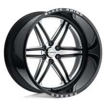 Load image into Gallery viewer, 2214MDR-66140B12 - Black Rhino Marauder 22X14 6X139.7 -76 mm Gloss Black W/ Milled Spokes - Black Rhino Wheels Canada