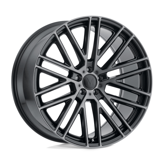 1995MMA405112B66 - Mandrus Masche 19X9.5 5X112  40mm Semi Gloss Black W/ Mirror Cut Face - Mandrus Wheels Canada