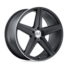 Load image into Gallery viewer, 1780MAE325112M66 - Mandrus Estrella 17X8 5X112  32mm Matte Black W/ Machined Lip - Mandrus Wheels Canada