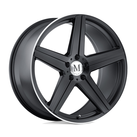 1995MAE355112M66 - Mandrus Estrella 19X9.5 5X112  35mm Matte Black W/ Machined Lip - Mandrus Wheels Canada