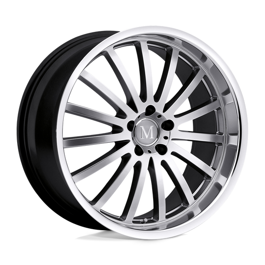 1895MAM255112S66 - Mandrus Millenium 18X9.5 5X112  25mm Hyper Silver W/ Mirror Cut Lip - Mandrus Wheels Canada