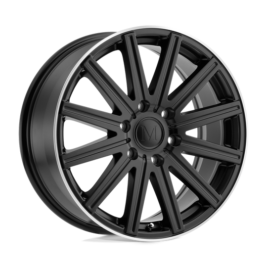 1775MAK526130M84 - Mandrus Stark 17X7.5 6X130  52mm Matte Black W/ Machined Lip - Mandrus Wheels Canada