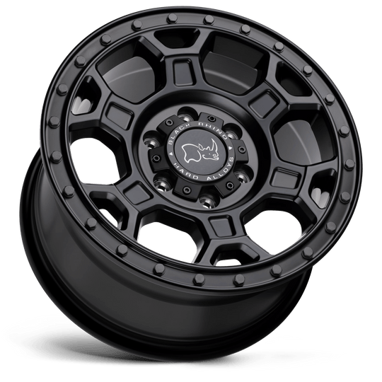 1780MHL455160M65 - Black Rhino Midhill 17X8 5X160  45mm Matte Black W/ Gunmetal Bolts - Black Rhino Wheels Canada