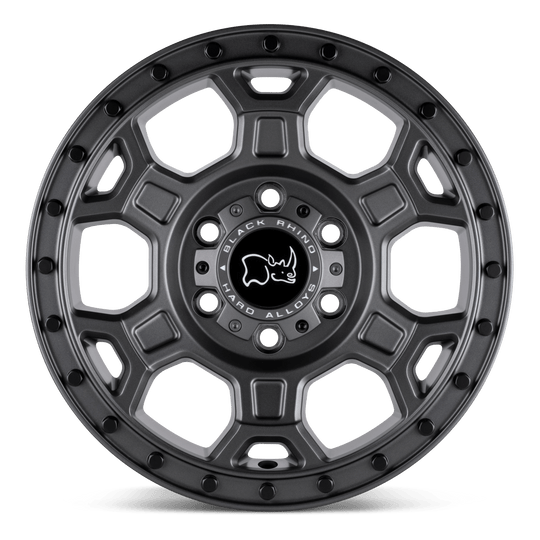 1680MHL456130G84 - Black Rhino Midhill 16X8 6X130  45mm Matte Gunmetal W/ Black Bolts - Black Rhino Wheels Canada