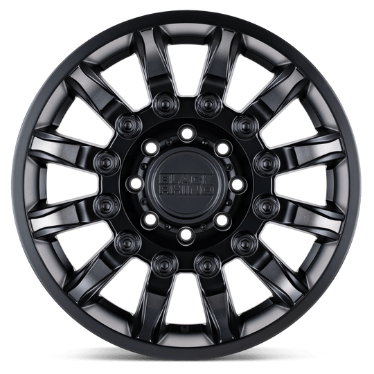 1890MSN068180M25 - Black Rhino Mission 18X9 8X180  6mm Matte Black W/ Machined Tinted Spokes - Black Rhino Wheels Canada