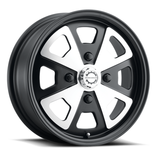 MW-730M-55530+35 - Mobelwagen 730M Schnell 15X5.5 4X130 35mm Satin Black Machined Face - Mobelwagen Wheels Canada