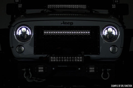 70158BDA Mesh Grille - 30" Dual Row LED - Black - Amber DRL - GMC Sierra 1500 (16-18) Rough Country Canada