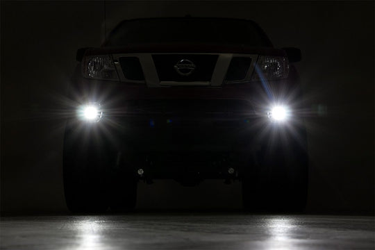 71023 LED Light - Fog Mount - 2" Black Pair - Spot - Nissan Frontier (05-20) Rough Country Canada