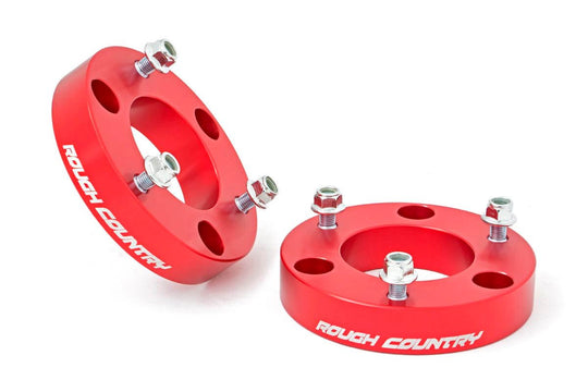 863RED 2 Inch Leveling Kit - Red Spacers - Nissan Titan 2WD/4WD (04-21) Rough Country Canada