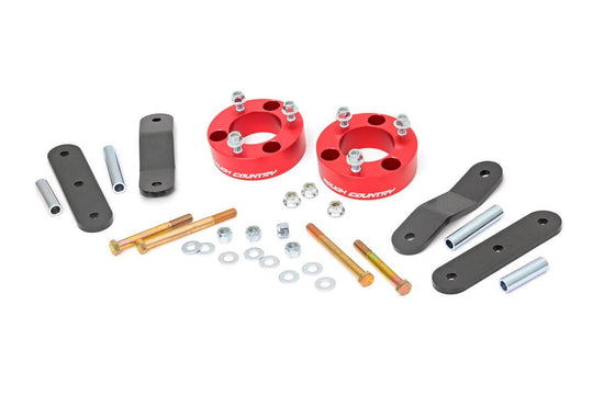 867RED 2.5 Inch Leveling Kit - Red Spacers - Nissan Frontier (05-23)/Xterra (05-15) Rough Country Canada