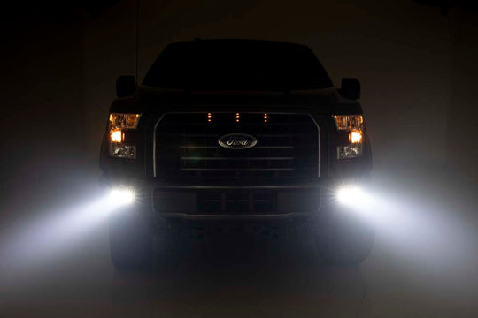 70832 LED Light - Fog Mount - Dual 2" Black Pairs - Spot - Ford F-150 (15-17) Rough Country Canada