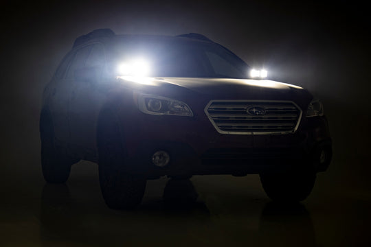 70852 LED Light - Ditch Mount - Dual 2" Black Pairs - Flood - Subaru Outback (15-19) Rough Country Canada