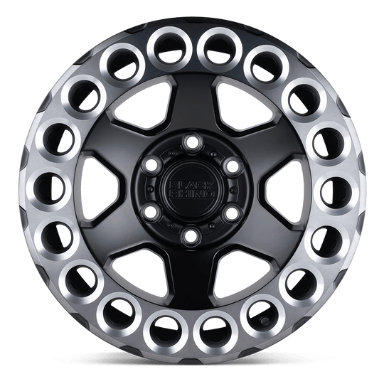 1795ODA-86140F12 - Black Rhino Odessa 17X9.5 6X139.7 -18 mm Matte Black W/ Machined Tint Lip & Milled Rings - Black Rhino Wheels Canada